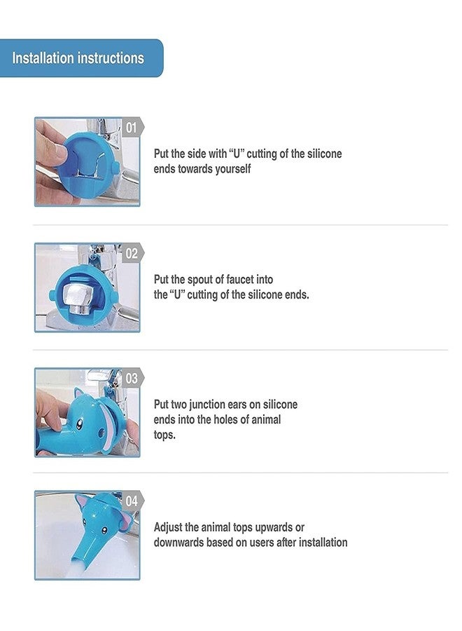 GION Elephant Water Tap Holder - Plastic Cartoon Crane Extender Water tap Faucet Extender for Kids and Children (Plastic) - Image 4